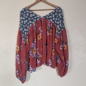 Ces Femme Floral Boho Blouse Women's Small